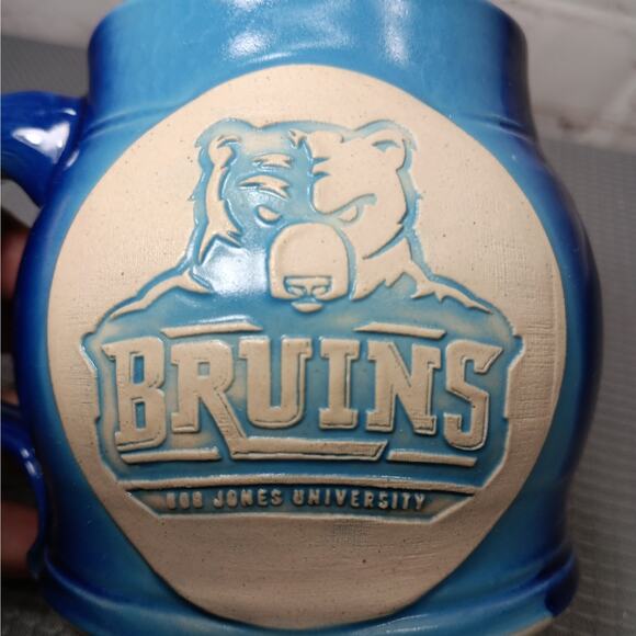 Bob Jones University Bruins Blue Ceramic Belly Mug Hollowed Earth Pottery - Picture 5 of 10